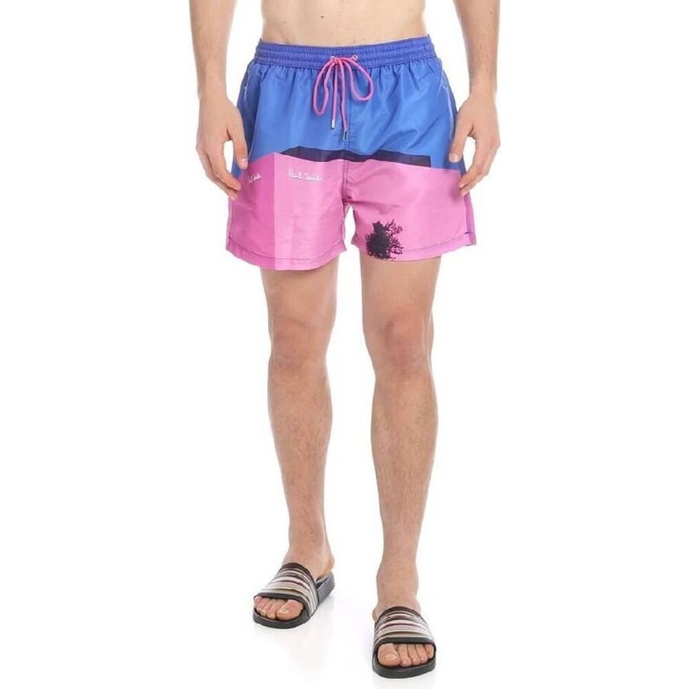 Paul Smith Swim Trunks Y2K shorts beach Blue Pink Small A006180